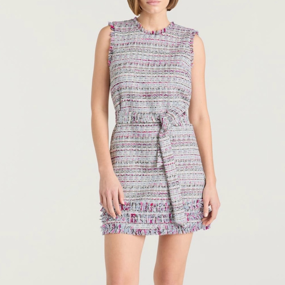 Cinq a sept Ashton belted tweed dress